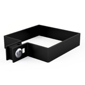 Czarna obejma narożna do ogrodzeń panelowych z elementem montażowym – Arwex Hurtownia akcesoriów do ogrodzeń