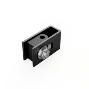 Czarny uchwyt montażowy do ogrodzeń panelowych z śrubą i nakrętką – Arwex Hurtownia akcesoriów ogrodzeniowych