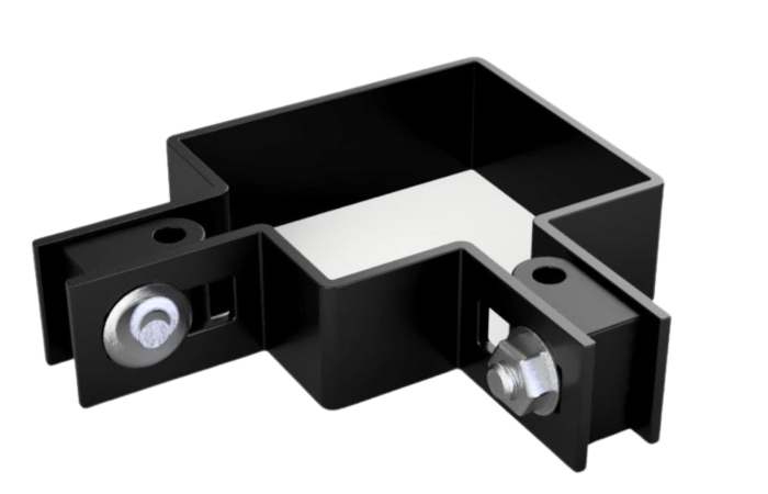 Zielona obejma startowa z jedną śrubą do montażu paneli ogrodzeniowych, akcesorium montażowe z oferty Arwex Hurtownia.